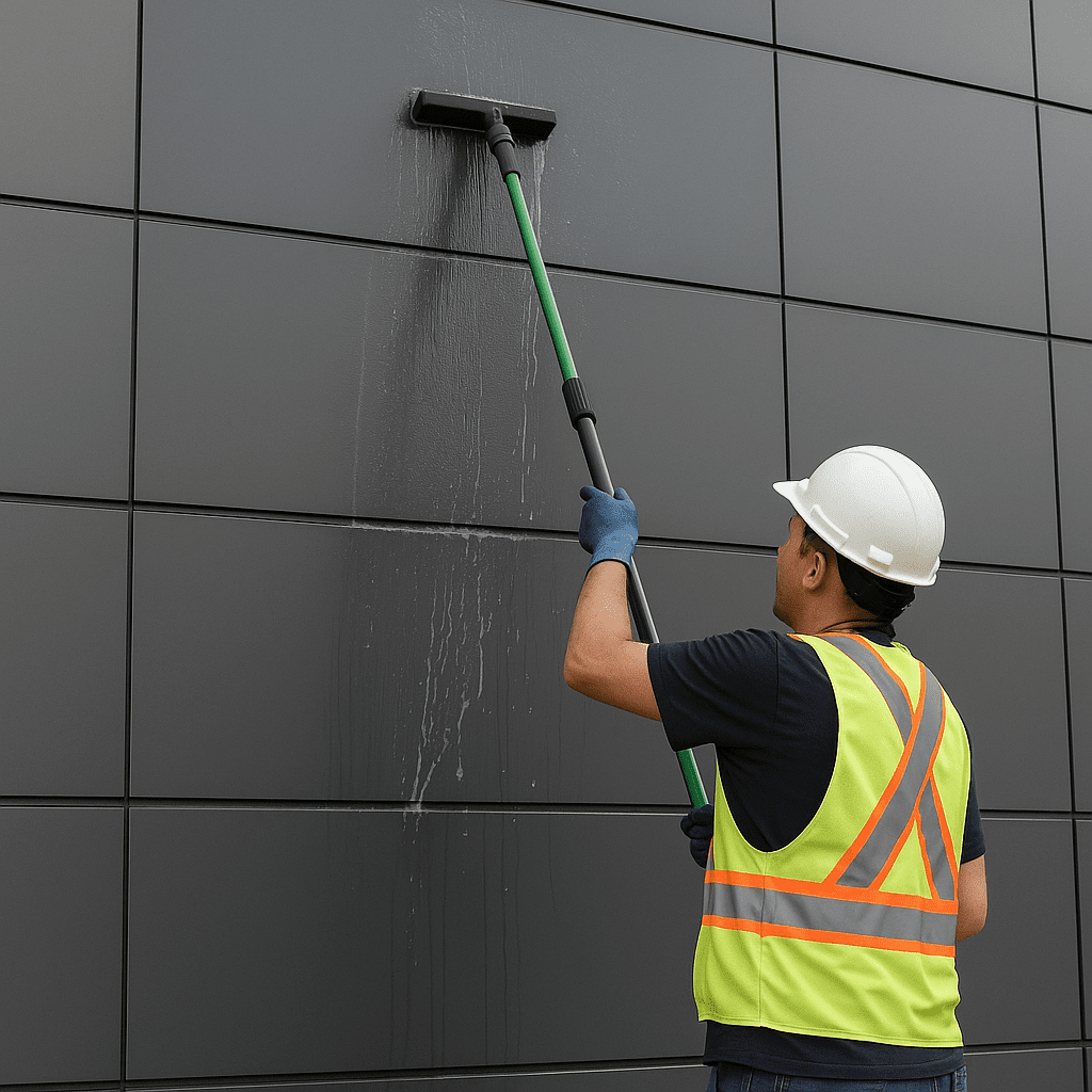 Limpeza de fachada em ACM, higienização de ACM, manutenção de fachada em ACM, conservação de placas de ACM, lavagem de revestimento ACM, limpeza profissional de ACM, remoção de sujeira em ACM, tratamento de fachada em ACM, limpeza externa de ACM, serviços de limpeza predial em ACM